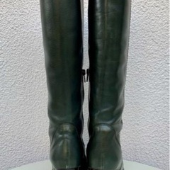 【新品同様】美品 イタリア製　ロングブーツ 濃緑　キレイめ ！半額にて出品！　　の画像