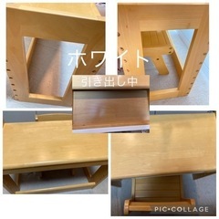 kidzoo キッズスタディセット　ベビー　子供用　デスク　レッド　ホワイト　2セット　まとめての画像