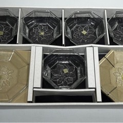 カメイガラス　8角小鉢　8角フルーツ皿　いちご　KAMEI GLASS