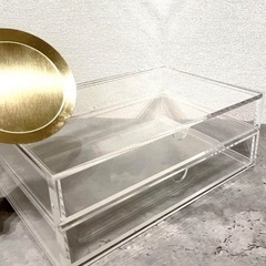 良品！無印良品 重なるアクリルケース２段引出・大アクセサリー収納ケースの画像
