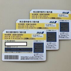 ANA 株主優待3枚セット　有効期限2024年11月30日