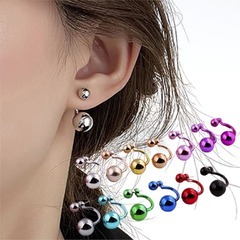 ピアス　スタッド　バックキャッチピアス　パール調　ダブルピアス✨の画像