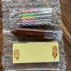 ケーキ用プレート＆チョコペン、ろうそく
