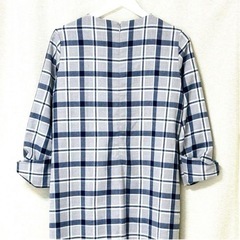 ✨美品✨ a.v.v アーヴェヴェ チェック柄ワンピース 七分袖 ひざ丈の画像