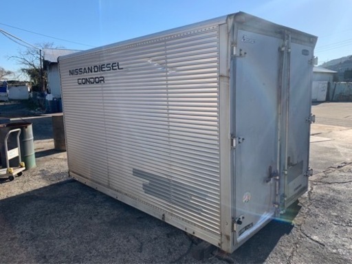 No.828 アルミバン 2ｔ 車 アルミ 箱 バイク 倉庫 トラック コンテナ 米 保管庫 物置 DIY