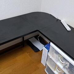【ご相談中】パソコンデスク 作業机 L字デスク 黒