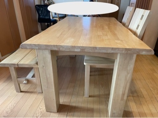 お値下げしました！大川家具　ナチュラル　ダイニングテーブルセット　4人掛け