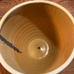 一応未使用　大きめ陶器植木鉢　訳ありの画像
