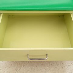★ジモティ割あり★  引き出し付きスツール グリーン H34.5×D50.5×W60 クリーニング済み TJ3709の画像