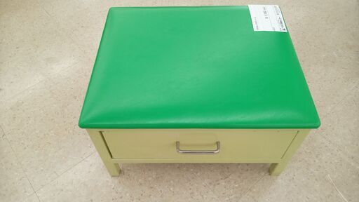 ★ジモティ割あり★  引き出し付きスツール グリーン H34.5×D50.5×W60 クリーニング済み TJ3709