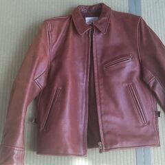 最終値下げ☆革ジャン シングルライダース☆希少ブラウン襟 タロン製ジッパーの画像