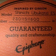 軽量　Epiphone Shinichi Ubukata ES-355 ver.02 Ebony 生形 真一シグネイチャーモデルの画像