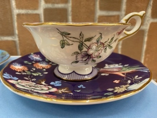 【愛品館 江戸川店】 ワンダーラスト アップルブロッサム&ミッドナイトクレーン ティーカップ&ソーサー ID:102-026979-007