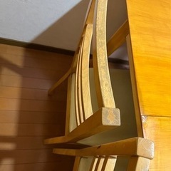 【引き取り先決定】ベルメゾン(千趣会)伸縮ダイニングテーブル、椅子4脚セットの画像