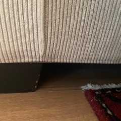 三人掛けソファ　(オットマン付き) コーデュロイ生地　ベージュの画像