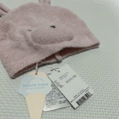 希少　新品未使用　タグ付き　ジェラートピケ　うさぎ　ベビー帽子の画像