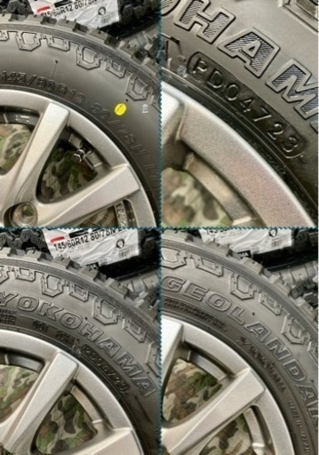 「商談中」⑨軽トラ・箱バン用の新品ヨコハマのゴツゴツタイヤと中古ホイールとナット付き