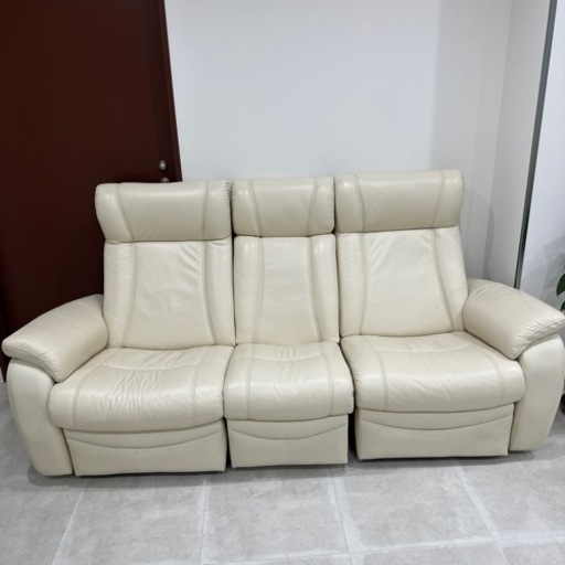 本革電動式ソファ