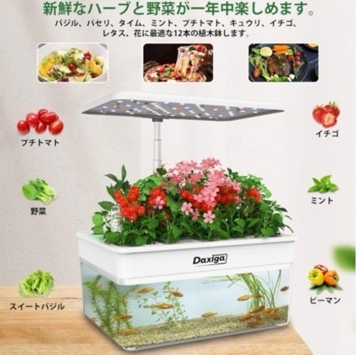 新品 水耕栽培キット 植物育成LEDライト付き 自動タイマー 自動水循 静音　アクアリウム