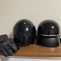 【値下げ❗️】バイクセット4点（ヘルメット・グローブ）　フルフェ...