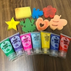 (3月処分)フィンガーペインティング　絵の具 スポンジ付き