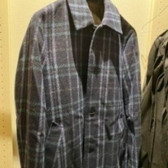 チェックメルトンステンカラーコート TAKEO KIKUCHI