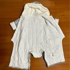 西松屋　ジャンプスーツ　80 アルパカ　クマ耳　中綿ロンパース　厚手カバーオールの画像