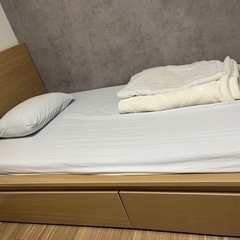 【美品】IKEA シングルベッド MALM 収納ボックス2個付き
