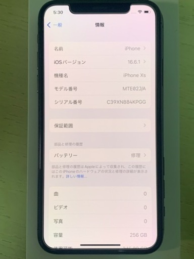 iPhoneXs 256GB SIMフリー 動画若干ブレ有り