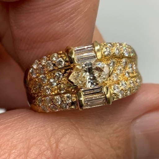 K18 18金 ダイヤモンドリング　 0.75ct 0.389ct 5.7g