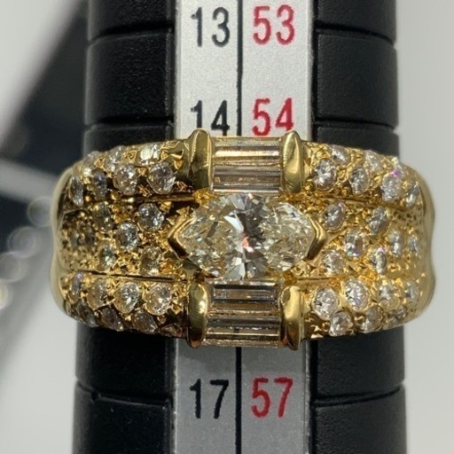 K18 18金 ダイヤモンドリング　 0.75ct 0.389ct 5.7g