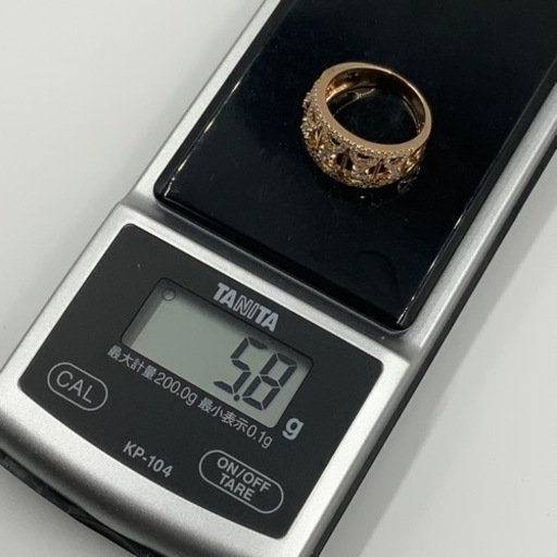 売り切れました。K18PG ピンクゴールド　ダイヤモンドリング　 0.75ct 5.8g 鑑別書付