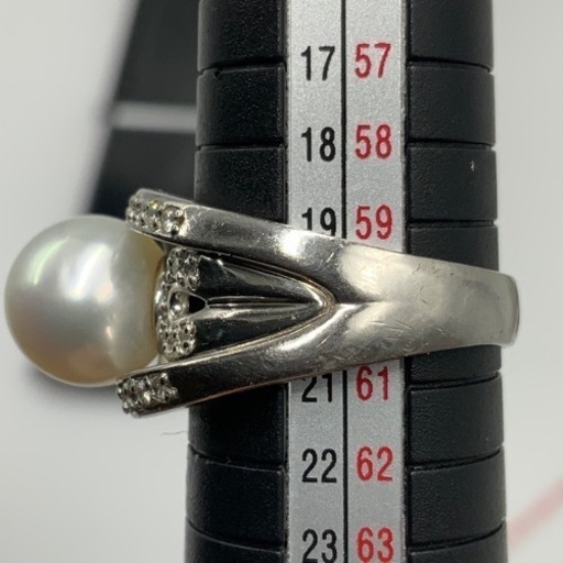 売り切れました。Pt900 プラチナ900 パールリング　真珠リング　17.4g 約20号