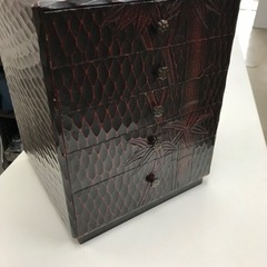 取引場所　南観音　K2401-387 鎌倉彫　5段小物入れ　汚れ...
