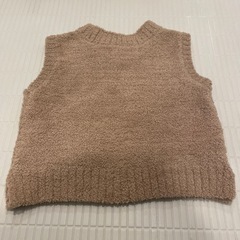 ※お取引終了　ベビーフワもこベスト　ベージュ80cmの画像