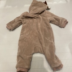 First Closet バギーオール もこもこフリース 恐竜 トサカ付き(ベージュ×70cm)の画像