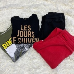 男の子　トレーナー　重ね着風長袖Tシャツ　H&Mのスウェットパンツ２本