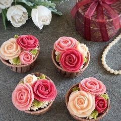 【2/28追加！】あんこのお花「薔薇のカップケーキ」レッスン