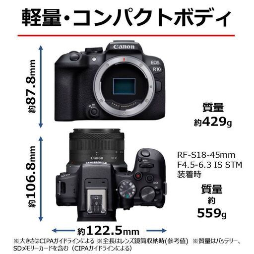 EOS R10・RF-S18-45 IS STM レンズキット