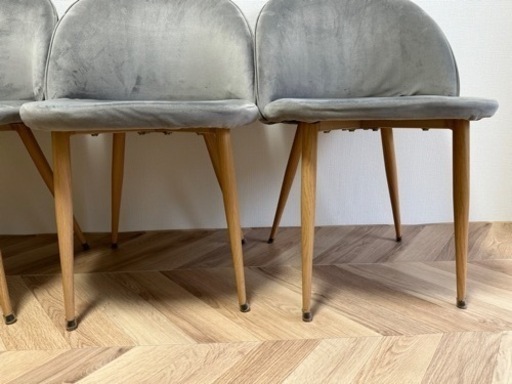 【この値段で決まりました】ダイニングテーブルセット　ダイニングチェア　ベルベットチェア　IKEA