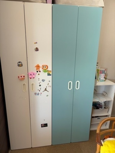 IKEA STUVA ワードローブ - ホワイト、ブルー、ライトピンク