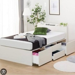 ニトリ　セミダブルベッドフレーム、マットレスセットの画像