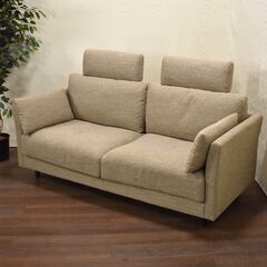 ヤ取11/17終了】≪zyt1250ジ≫ ニトリ 3人用布張りソファ