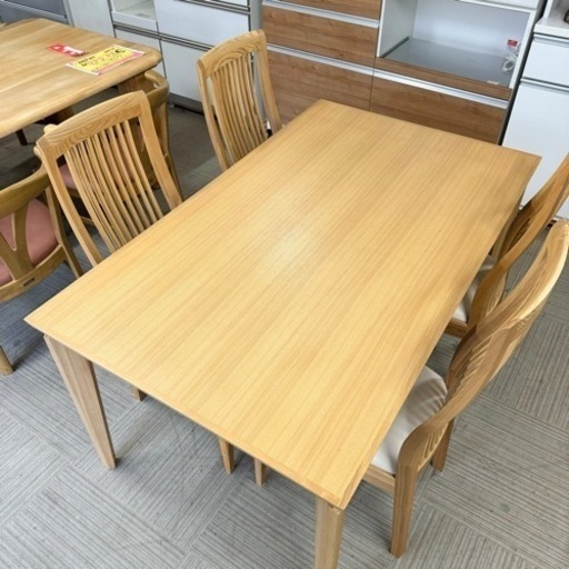 【新品同様‼️】定価13万♪ WeDOStyle(ウィドゥ･スタイル) 140cm幅4人掛けダイニングテーブルセット タモ材ナチュラル