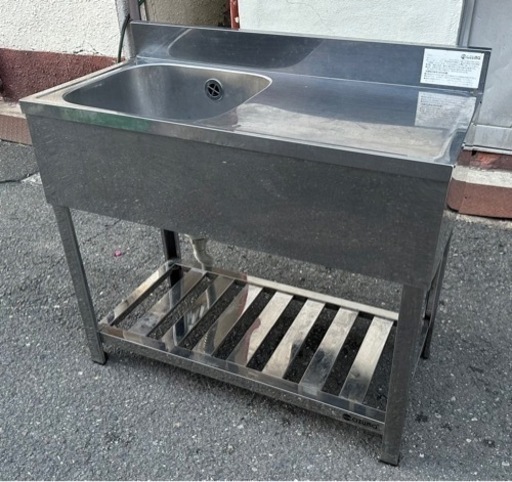 業務用 アズマ製 1槽シンク 幅900×奥450×高さ765+90(mm) 作業台付きシンク 台付シンク 流し台 一層シンク azuma 一層 1層 厨房 大阪発