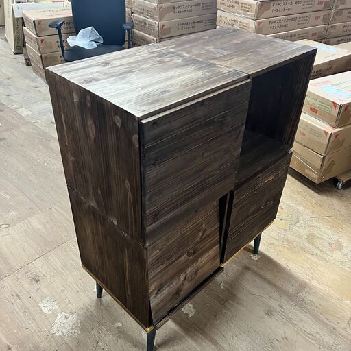 期間限定　撮影サンプル展示品 未使用　ブラウン　ボックス　天然木杉材　組み合わせ自由　まとめ売り　正規品　キャビネット　チェスト　タン