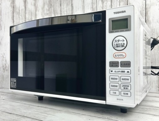 お引取り限定 美品 21年製 東芝 TOSHIBA 17L 単機能電子レンジ ER-SS17A 庫内フラット 縦開き