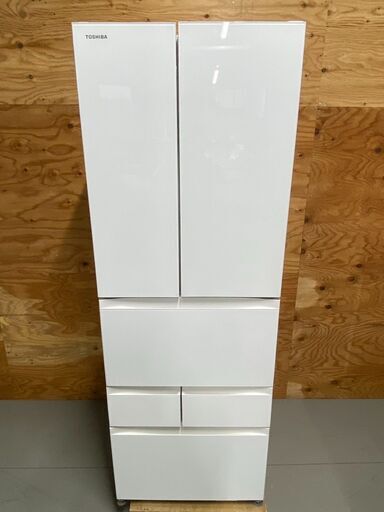 TOSHIBA　東芝　ノンフロン冷凍冷蔵庫　形名：GR‐V460FH(EW)　2023年製品　グランホワイト　462L　フレンチドア　6ドア　11429C
