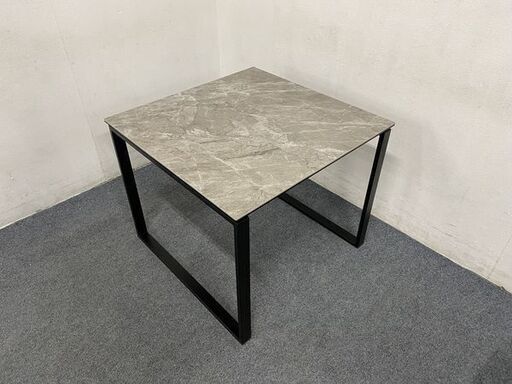 ニトリ/NITORI 二人掛けセット セラミックダイニングテーブル セーラル85 グレー シンプル モダン 中古家具 店頭引取歓迎 R