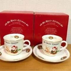 クリスマス　サンタクロース　コーヒーカップ&ソーサー　2脚セット